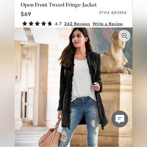 Black tweed VENUS jacket/blazer size 2